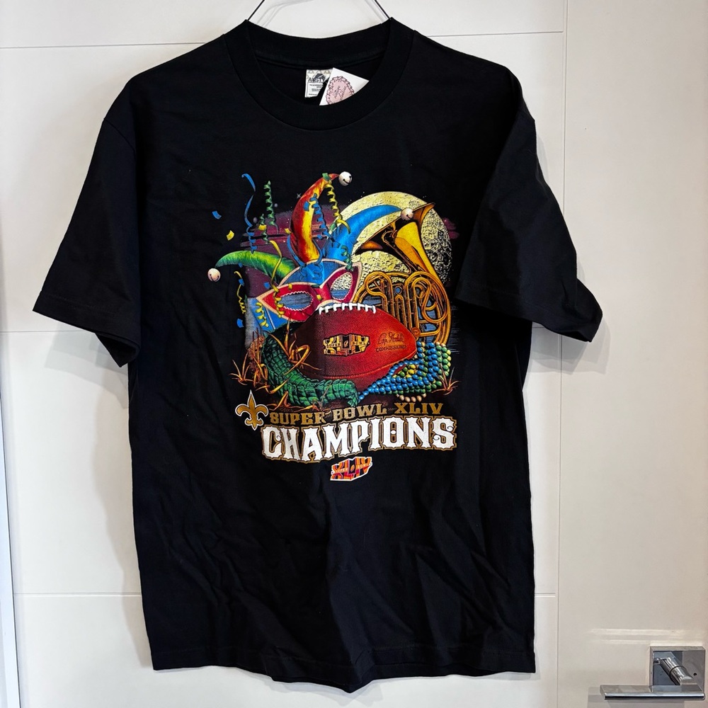 Alstyle Black Super Bowl XLIV Champions Tee